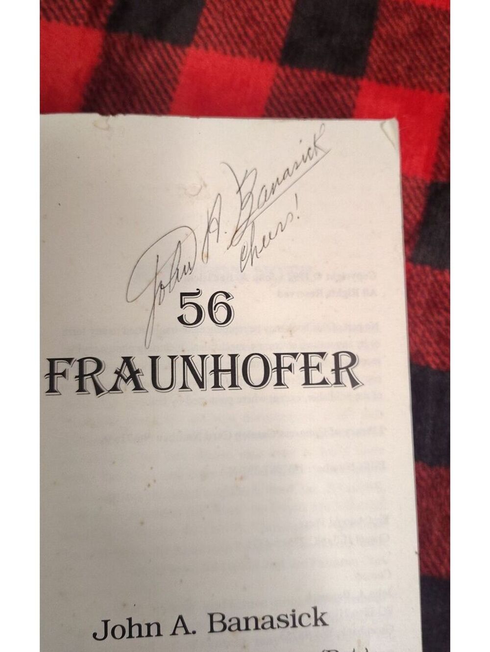 56 Fraunhofer John A. Banasick SIGNED by Author Military Thriller Paperback